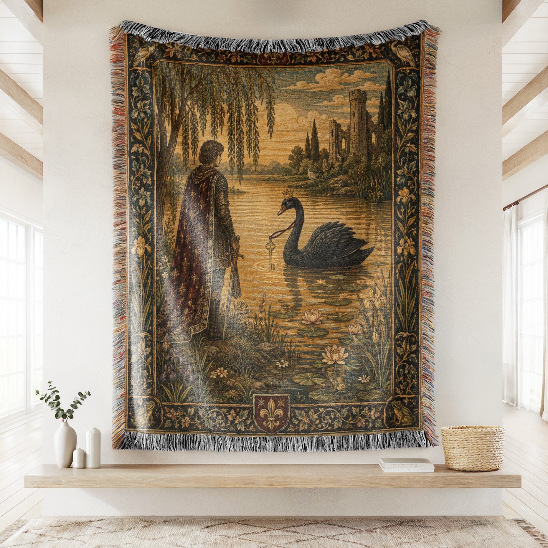 The Knight and the Black Swan Blanket Secondary image