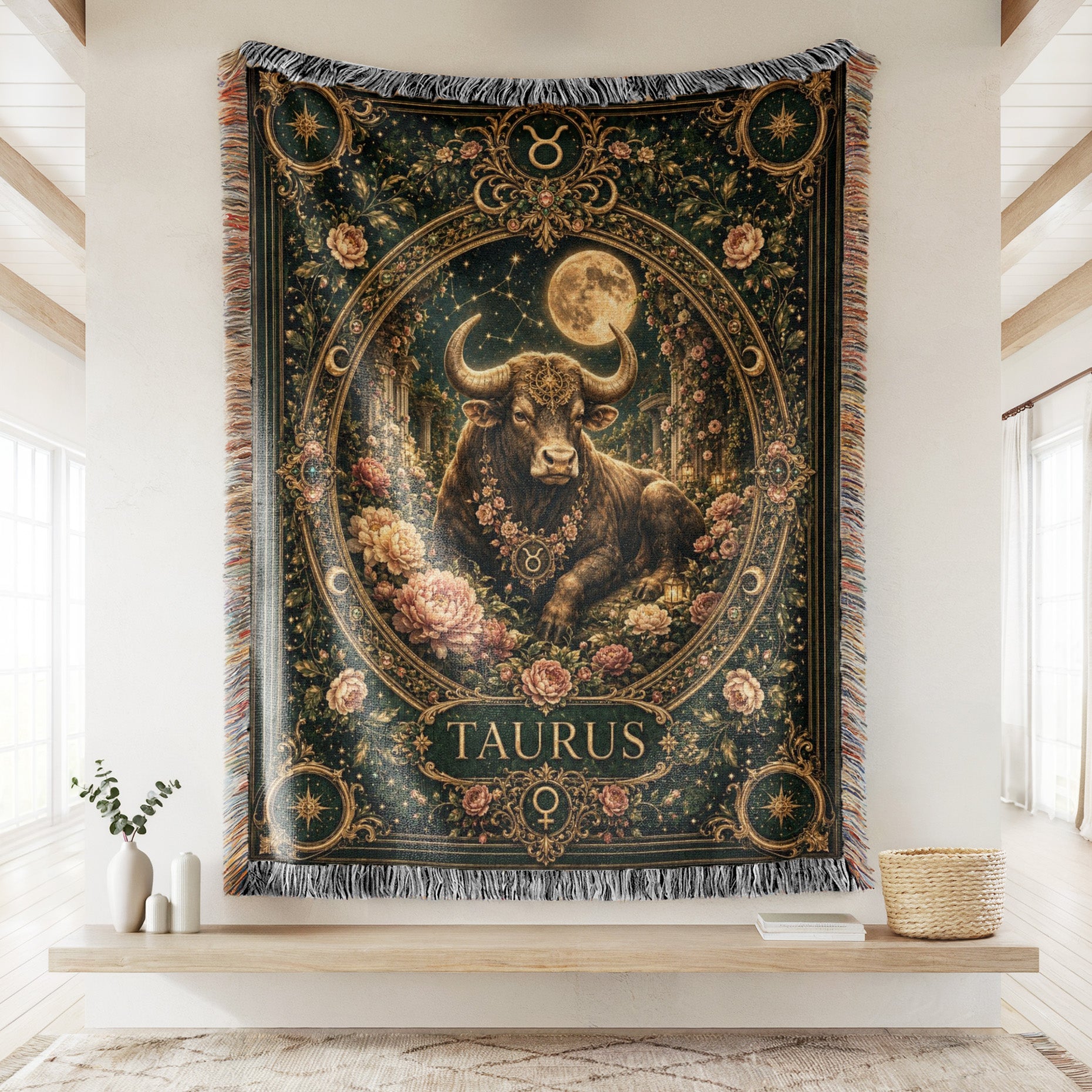 Taurus Moon Garden Bull Zodiac Blanket Secondary image