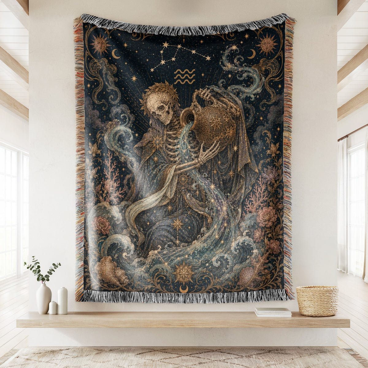 Aquarius Starwater Bearer – Gothic Zodiac Blanket