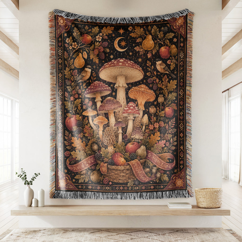 Autumn Harvest Mushroom Blanket