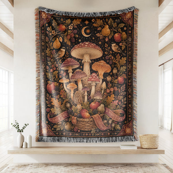 Autumn Harvest Mushroom Blanket