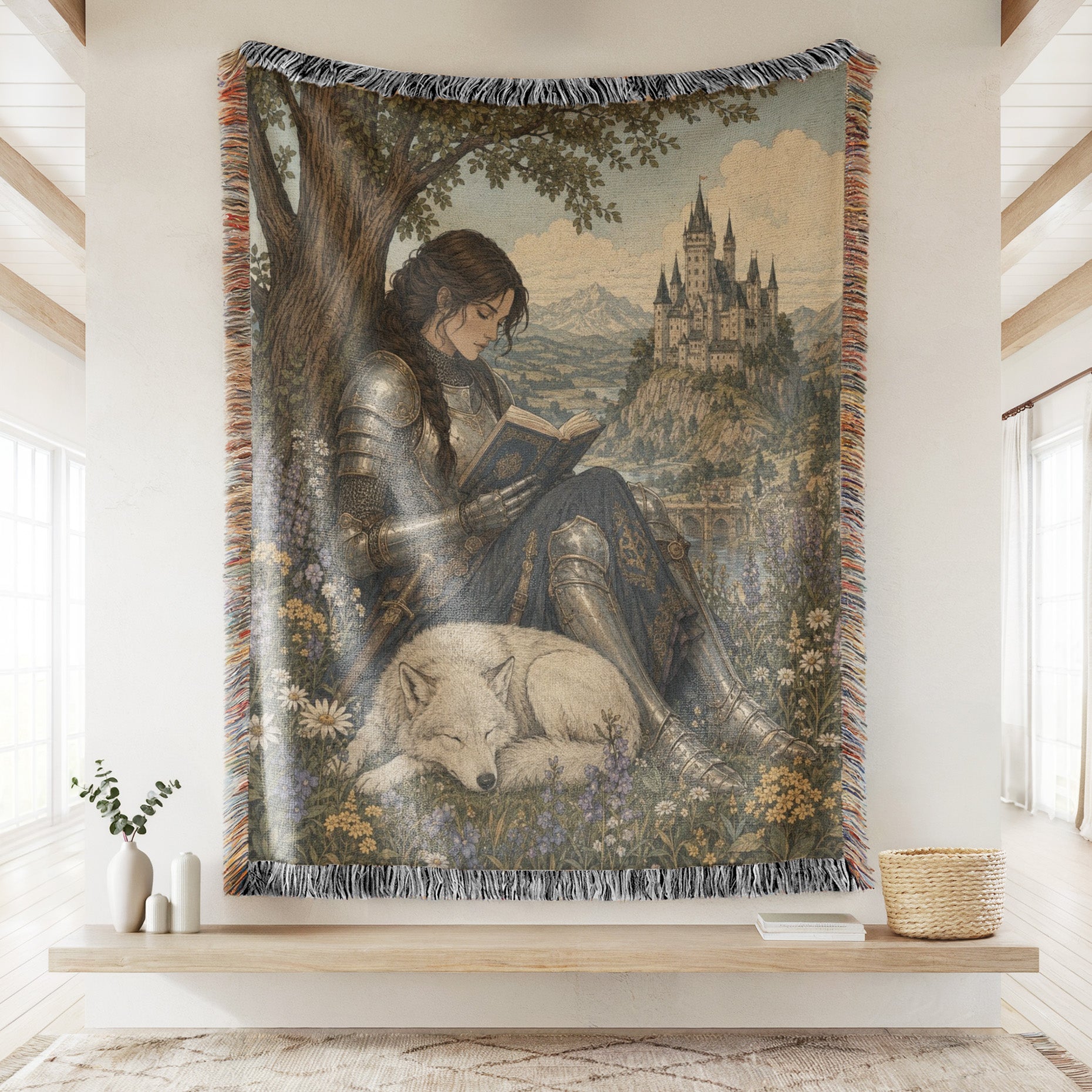 The Scholar Knight & White Wolf Blanket Secondary image