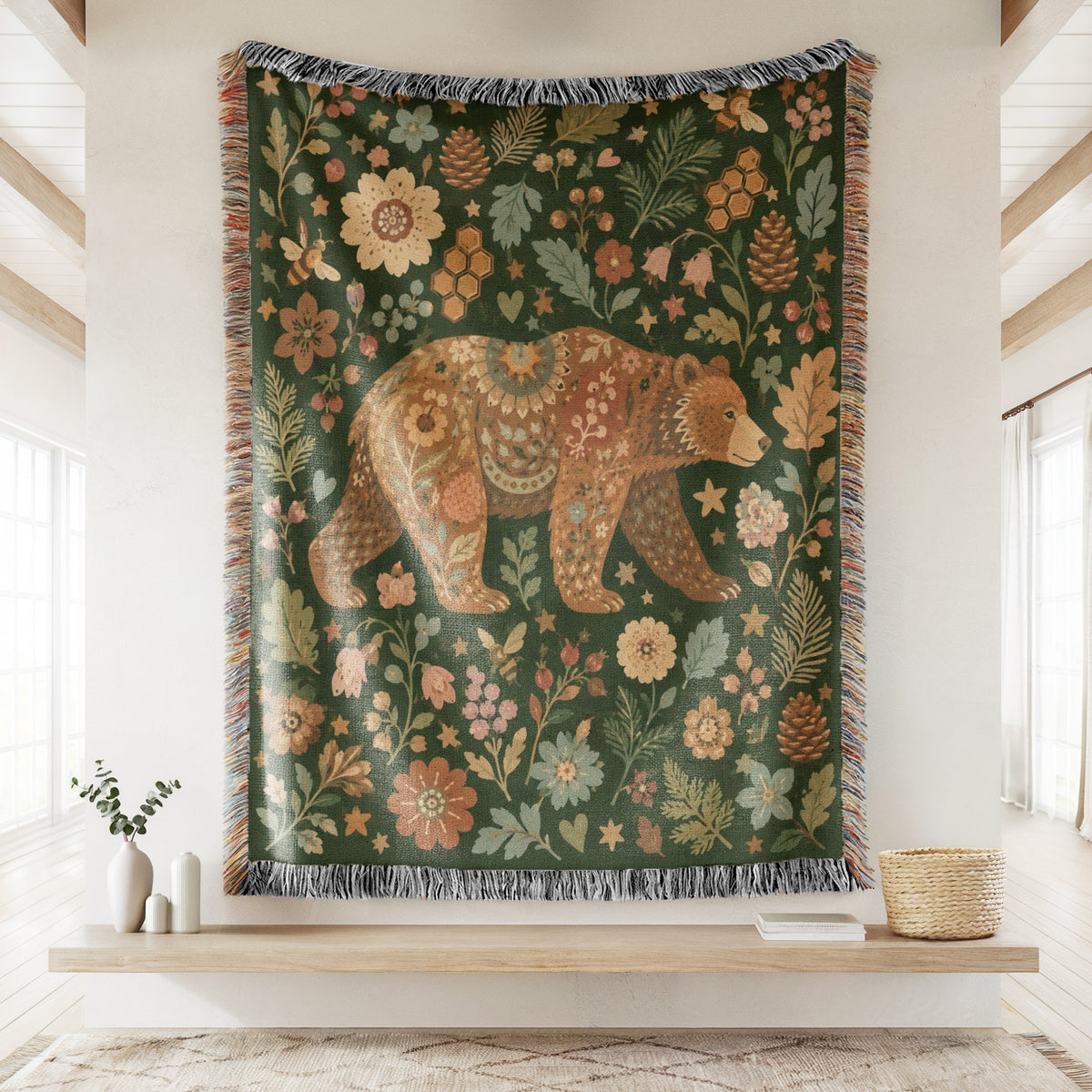 Woodland Honey Bear Blanket