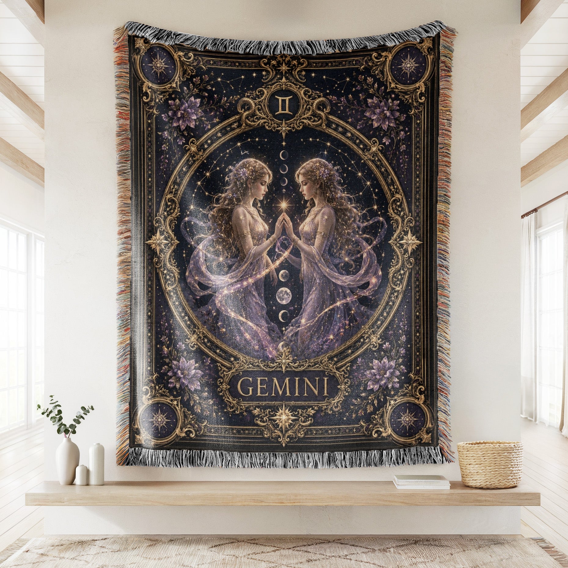 Gemini Starlight Twins Zodiac Blanket Secondary image