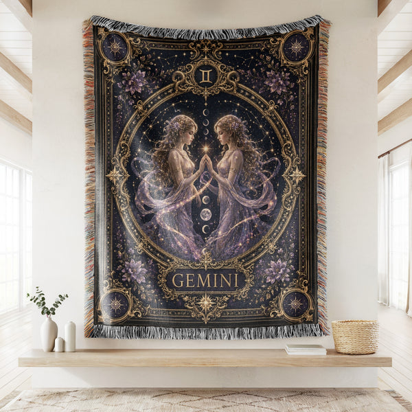 Gemini Starlight Twins Zodiac Blanket