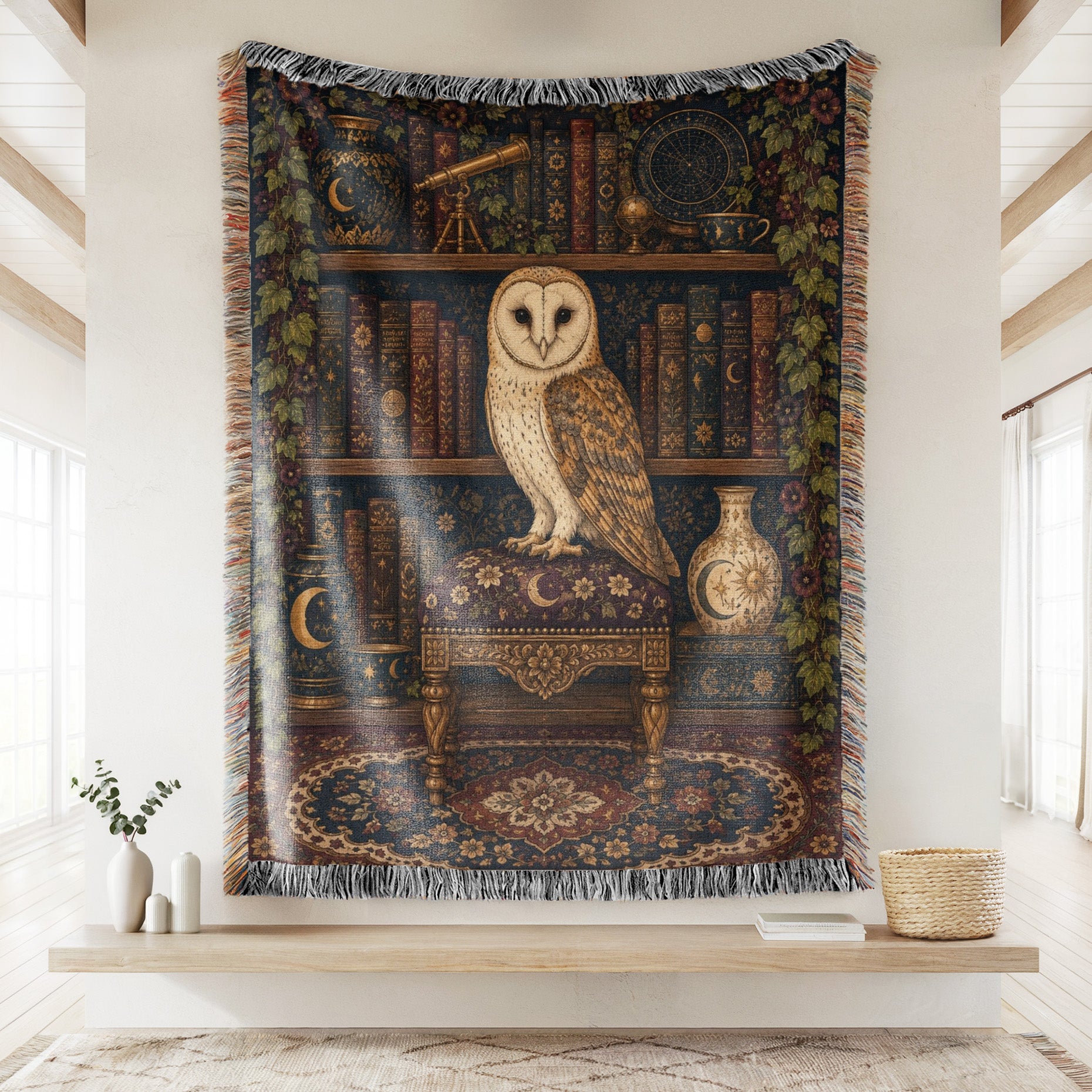 The Astronomer's Owl Library Blanket Secondary image