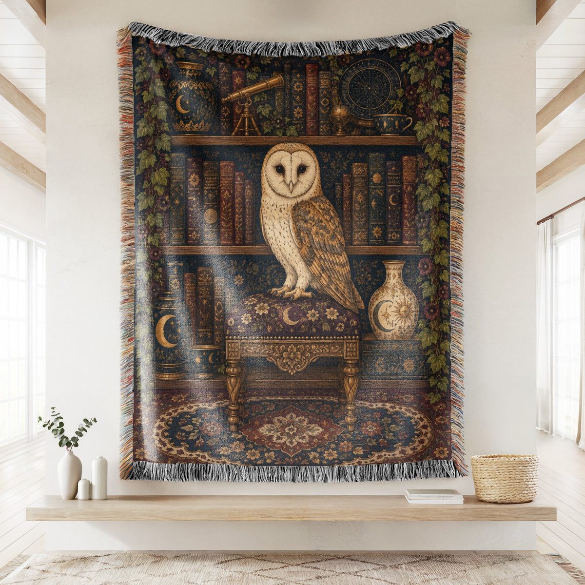 The Astronomer's Owl Library Blanket