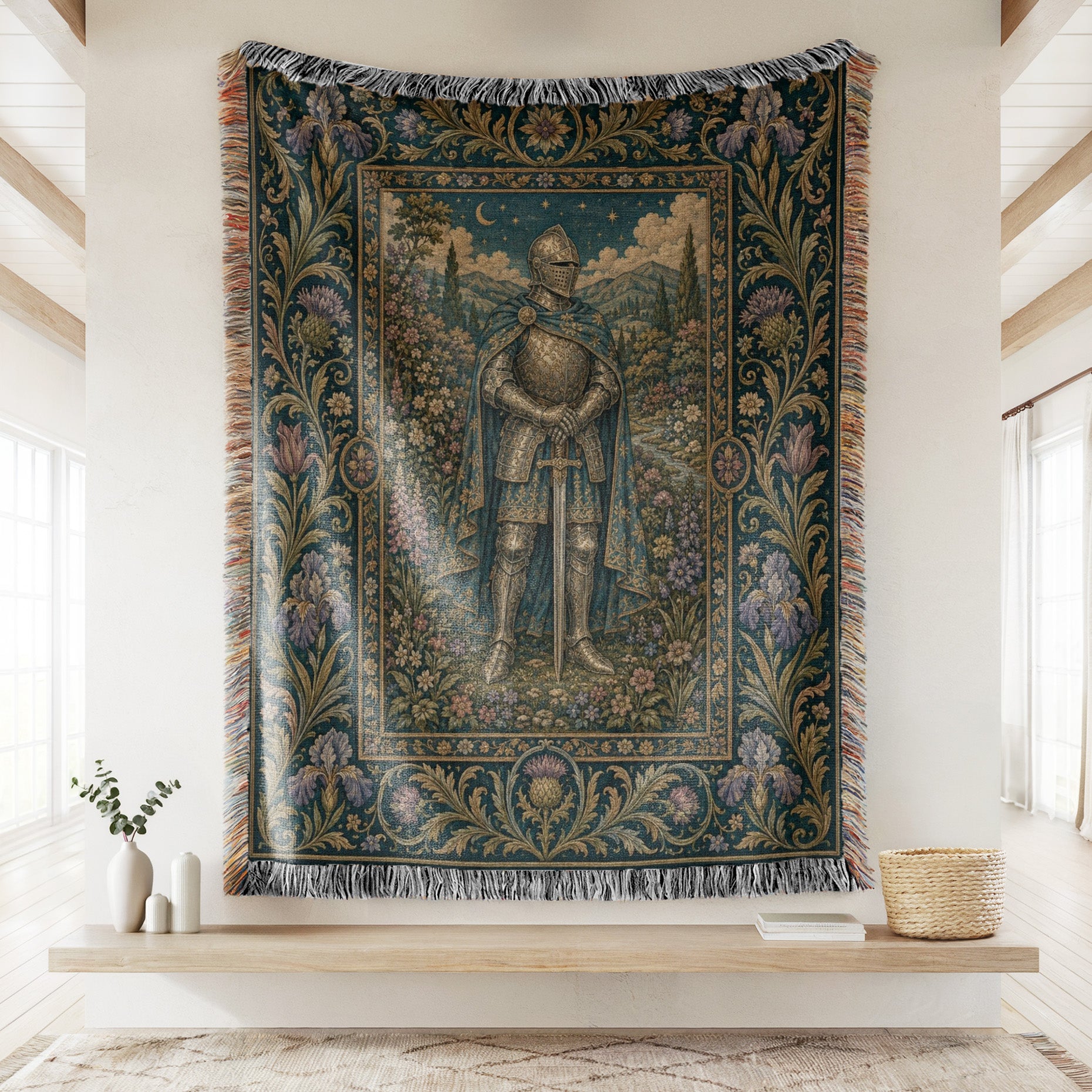 The Moonlit Blue Knight Blanket Secondary image