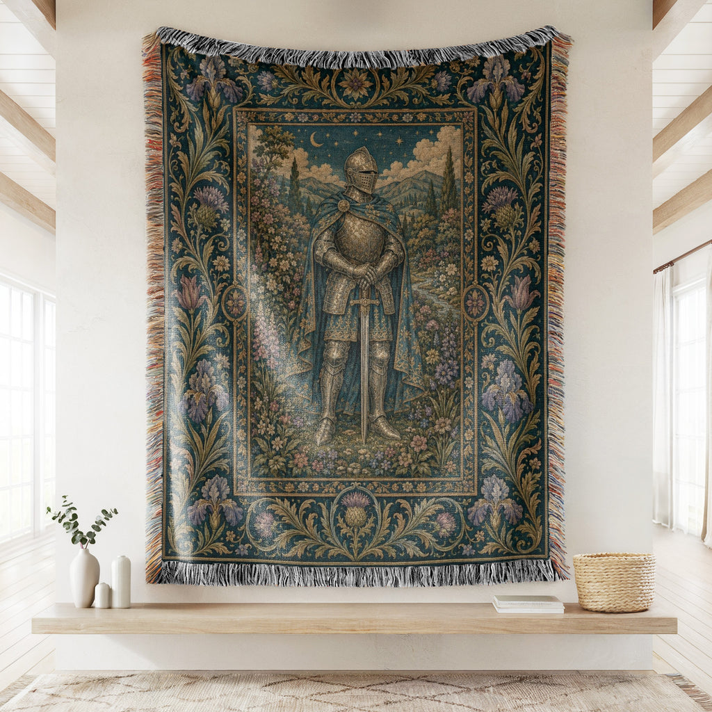The Moonlit Blue Knight Blanket