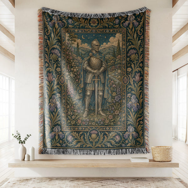 The Moonlit Blue Knight Blanket