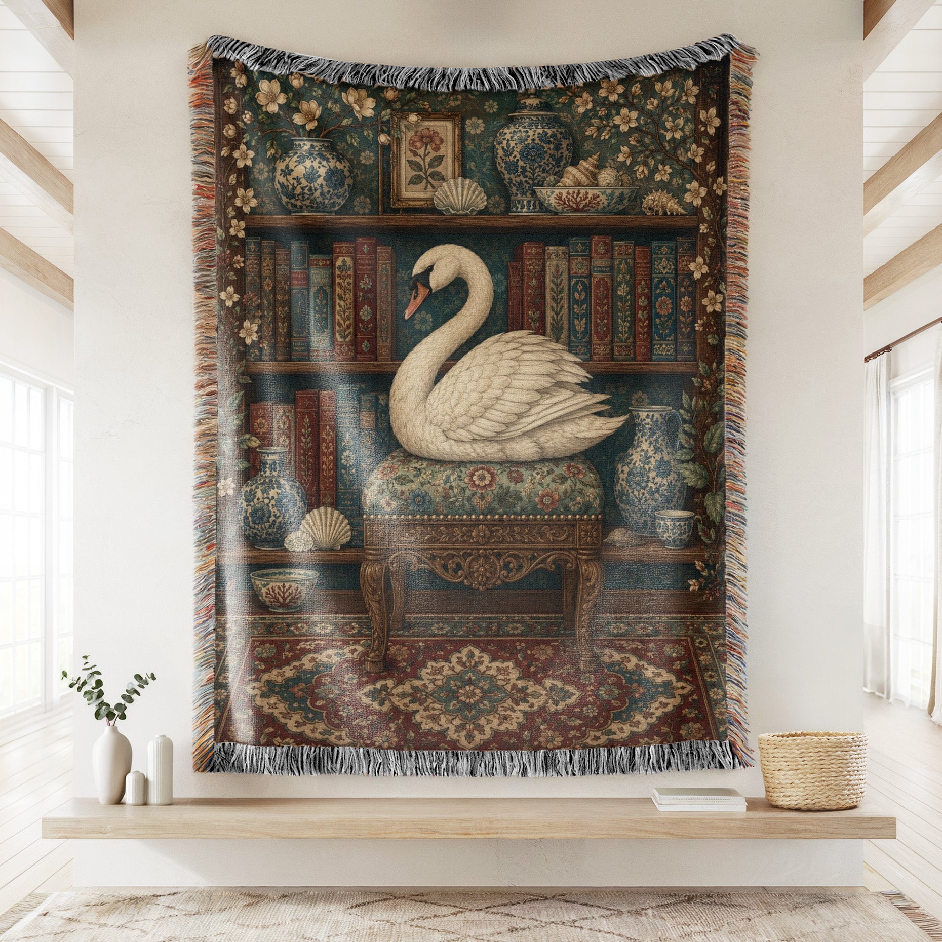 The Swan's Library Vintage Blanket Secondary image