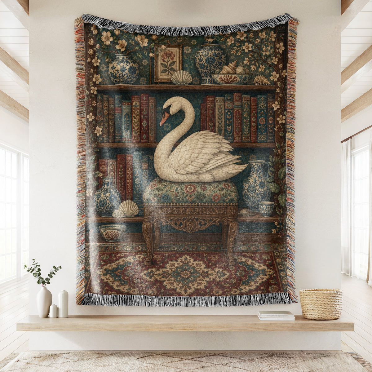 The Swan's Library Vintage Blanket