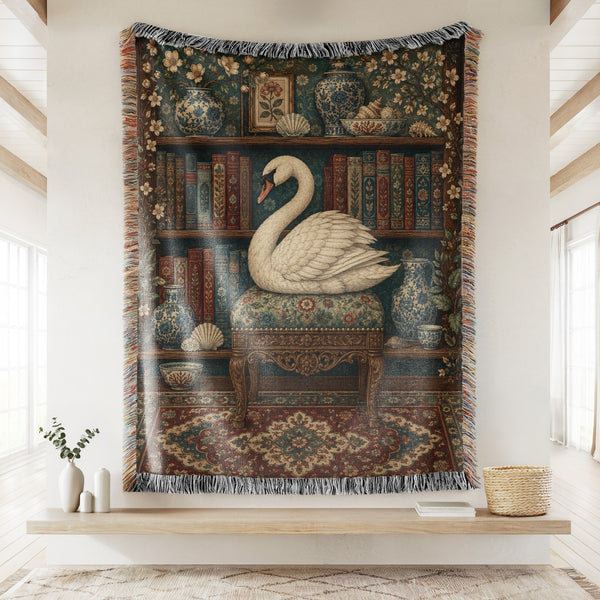 The Swan's Library Vintage Blanket