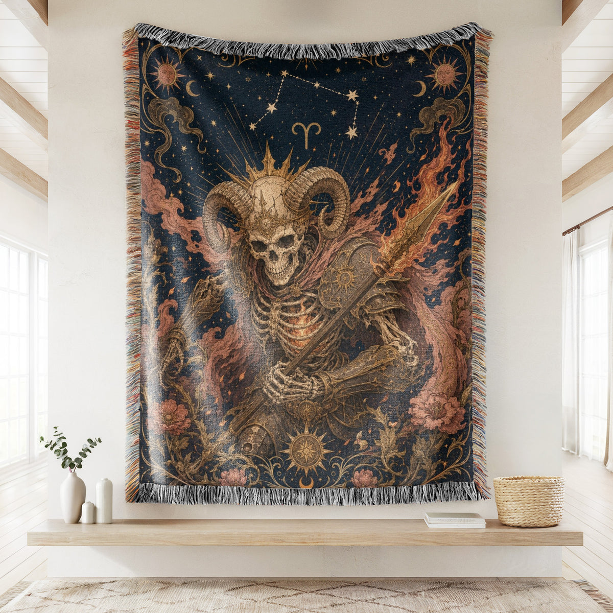Aries Fireborn Warrior – Gothic Zodiac Blanket