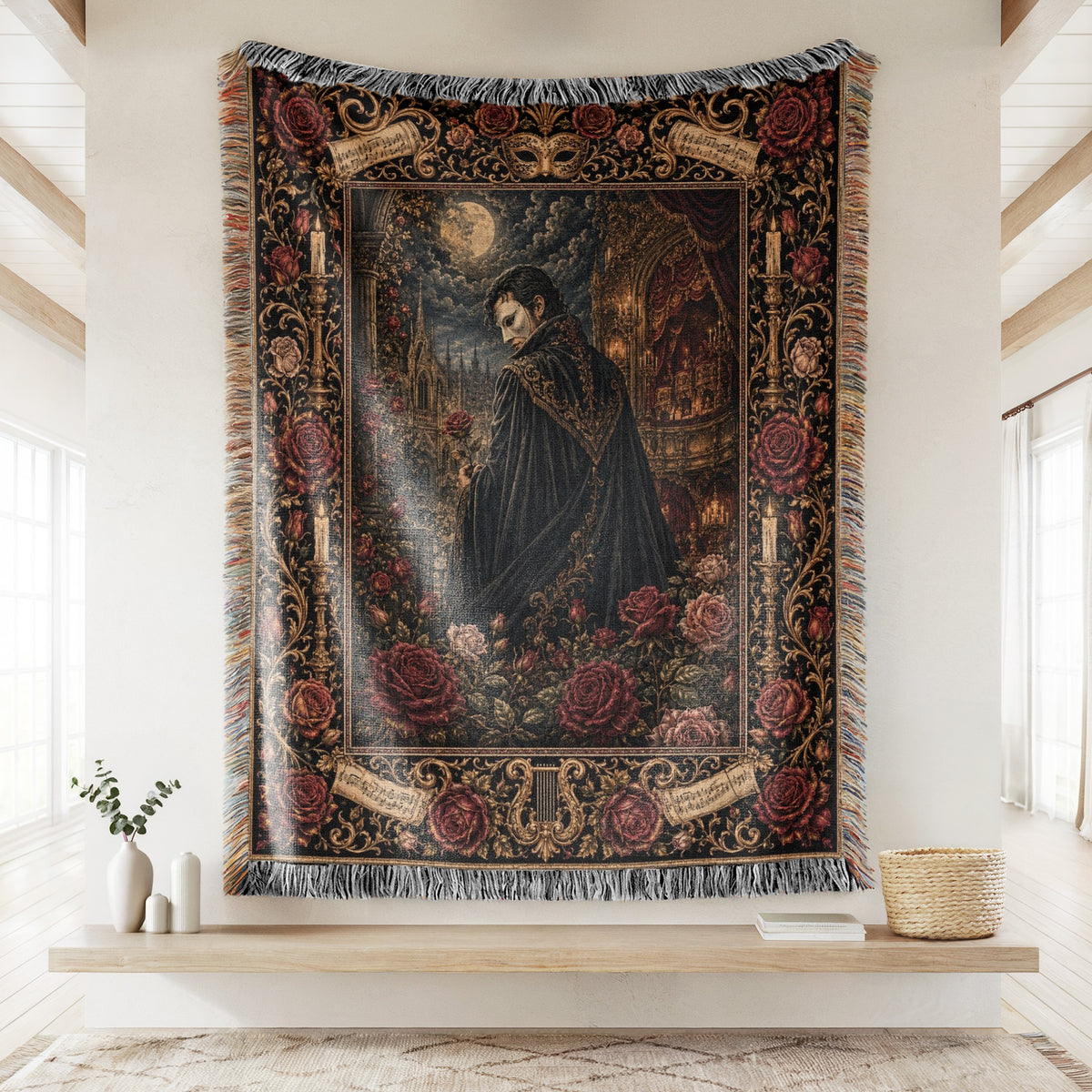Midnight Vampire Rose Blanket