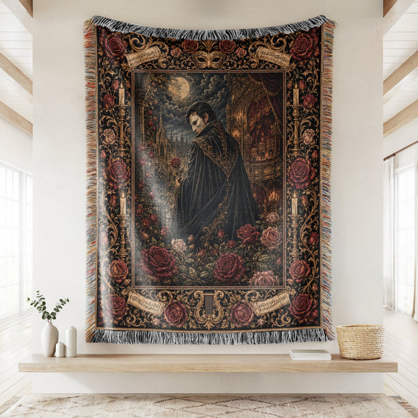 Midnight Vampire Rose Blanket