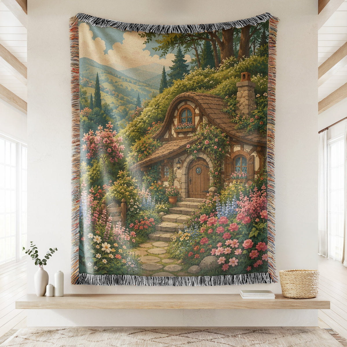 The Hillside Hobbit Cottage Blanket