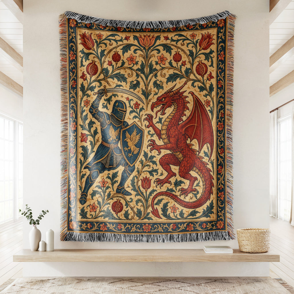 The Pomegranate Dragon Duel Blanket