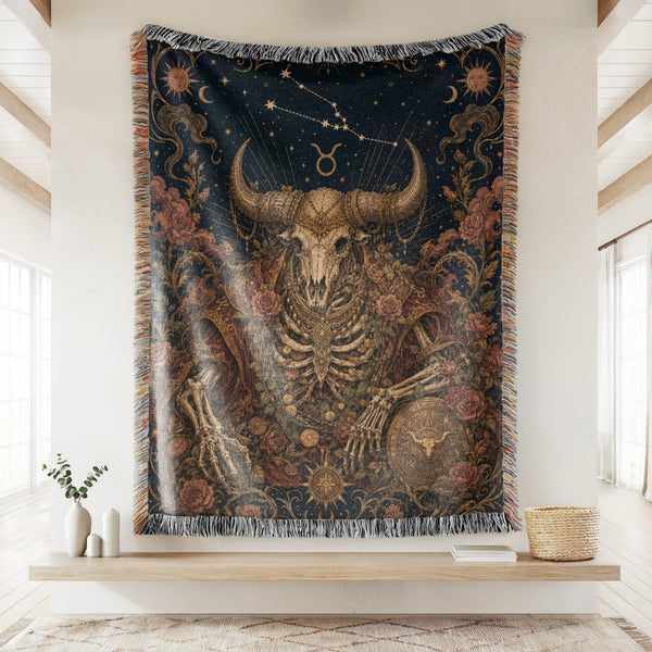 Taurus Rosebound Bull – Gothic Zodiac Blanket