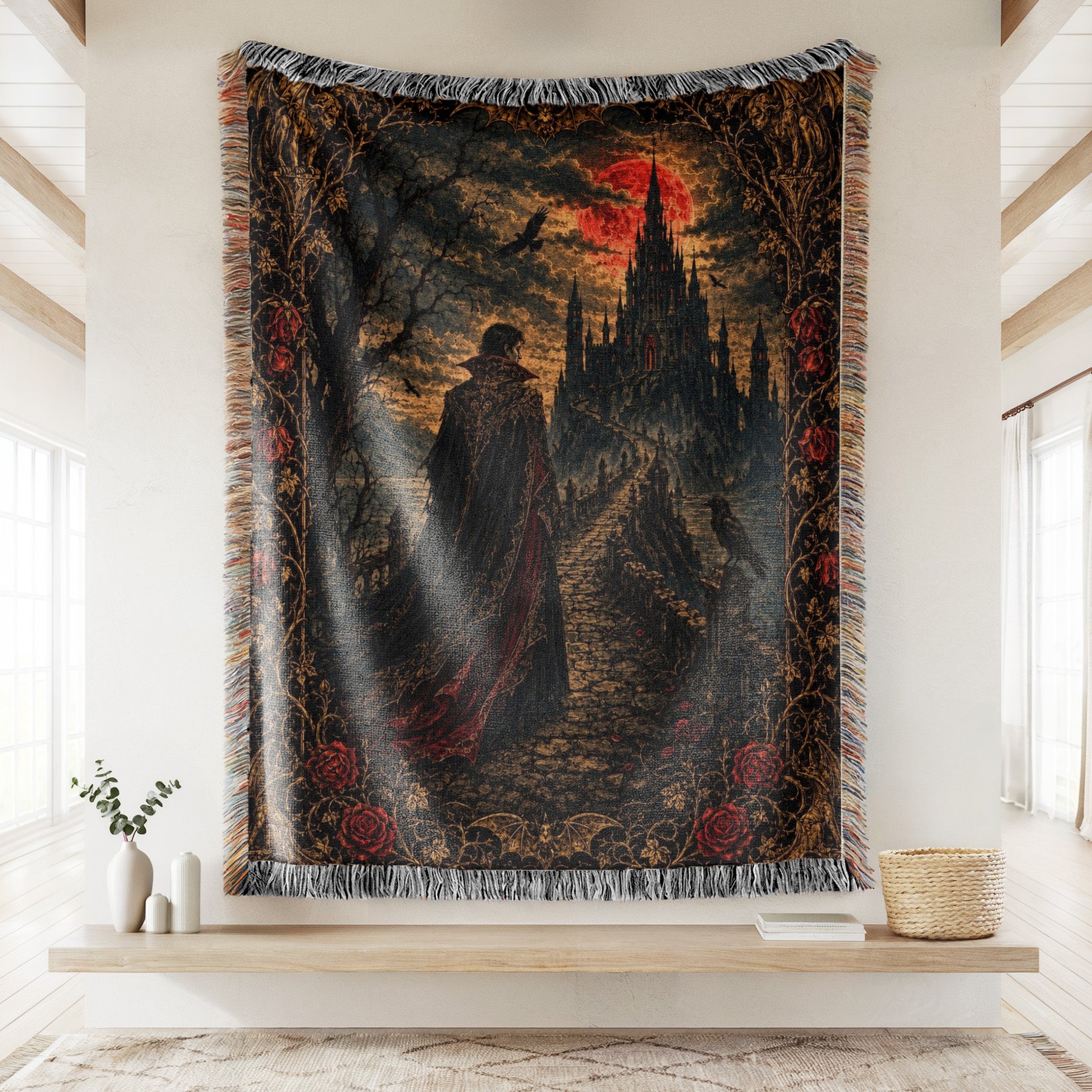 Crimson Moon Vampire Castle Blanket Secondary image