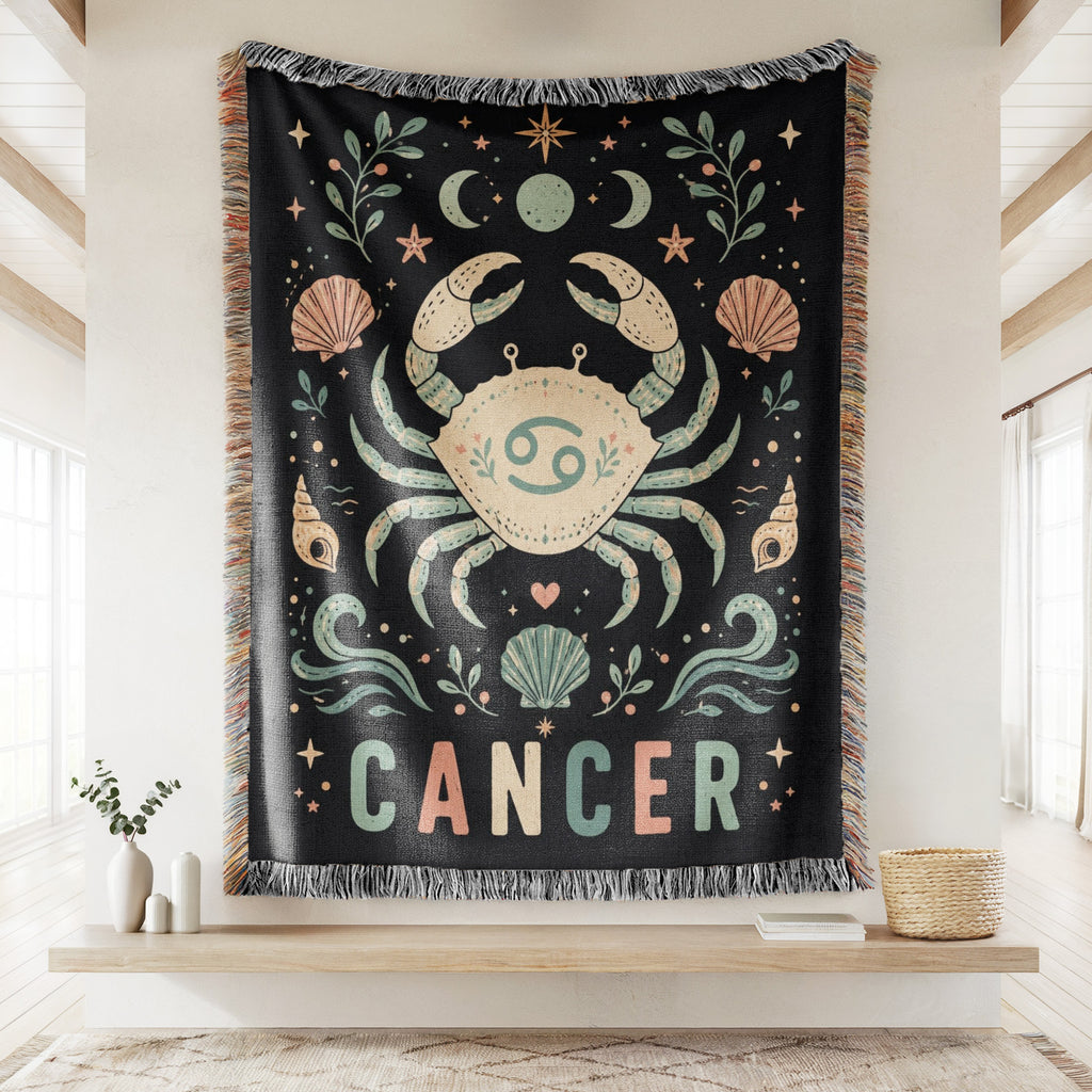 Cancer Celestial Crab Zodiac Blanket