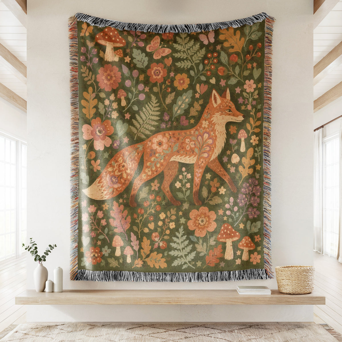 Autumn Fox Garden Blanket