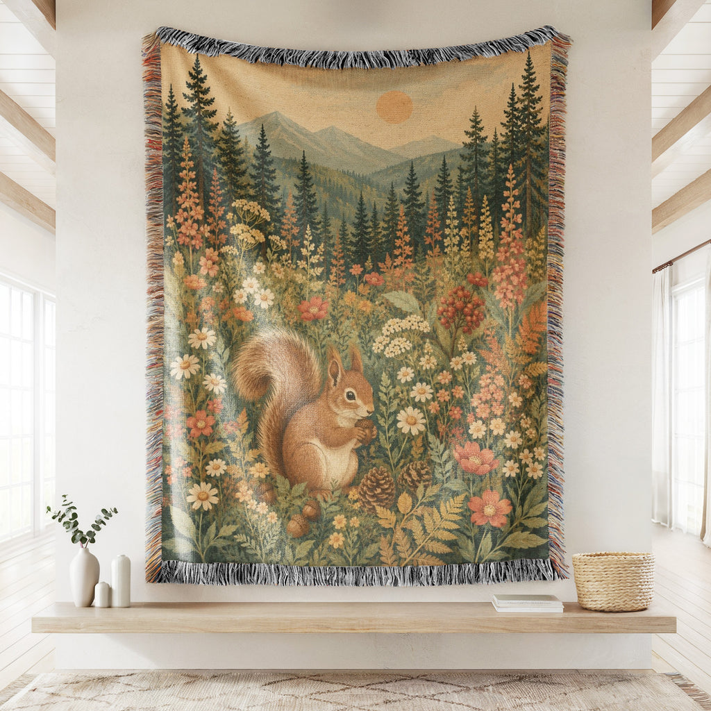 Mountain Meadow Squirrel Blanket