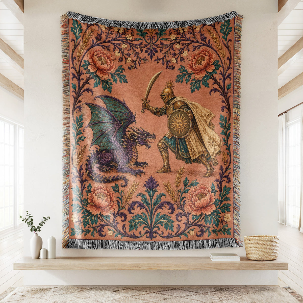 The Rose Court Dragon Duel Blanket