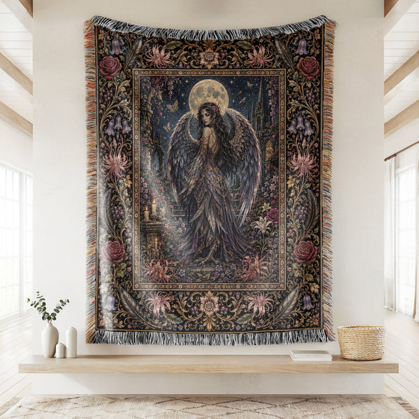 Moonlit Fallen Angel Blanket