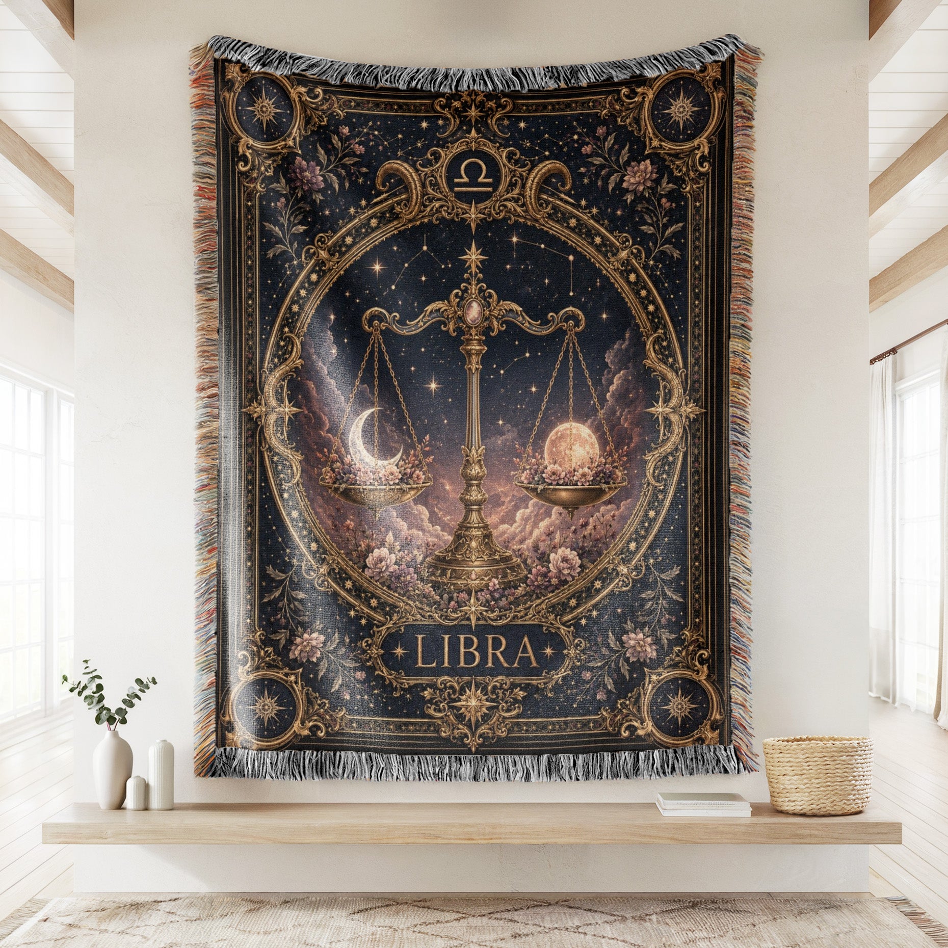 Libra Celestial Balance Scales Zodiac Blanket Secondary image