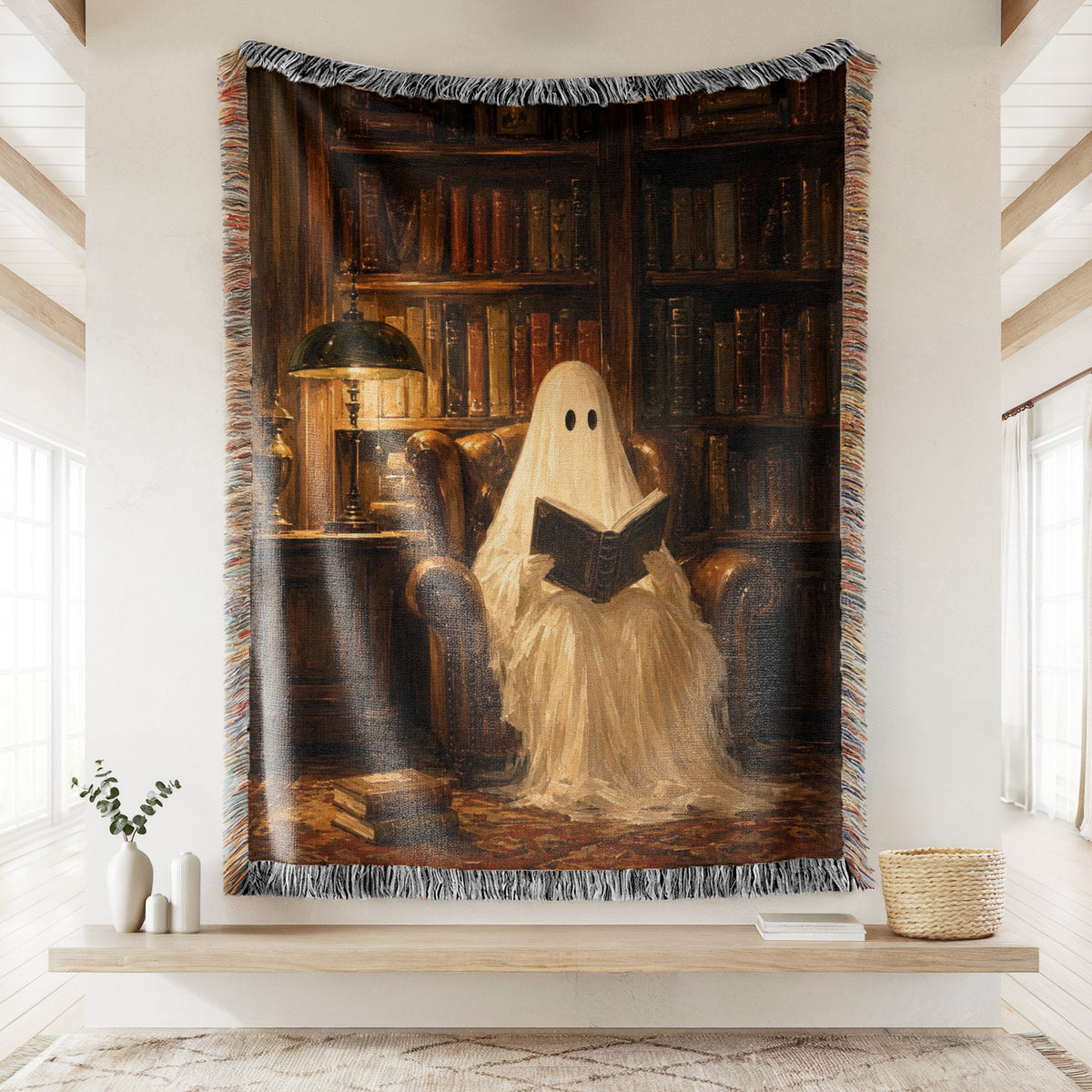 The Armchair Ghost Reader Blanket