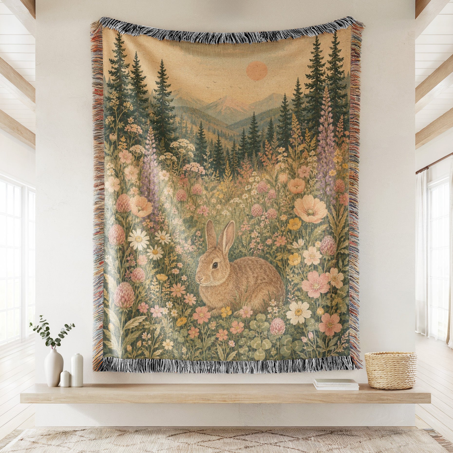Wildflower Meadow Rabbit Blanket Secondary image