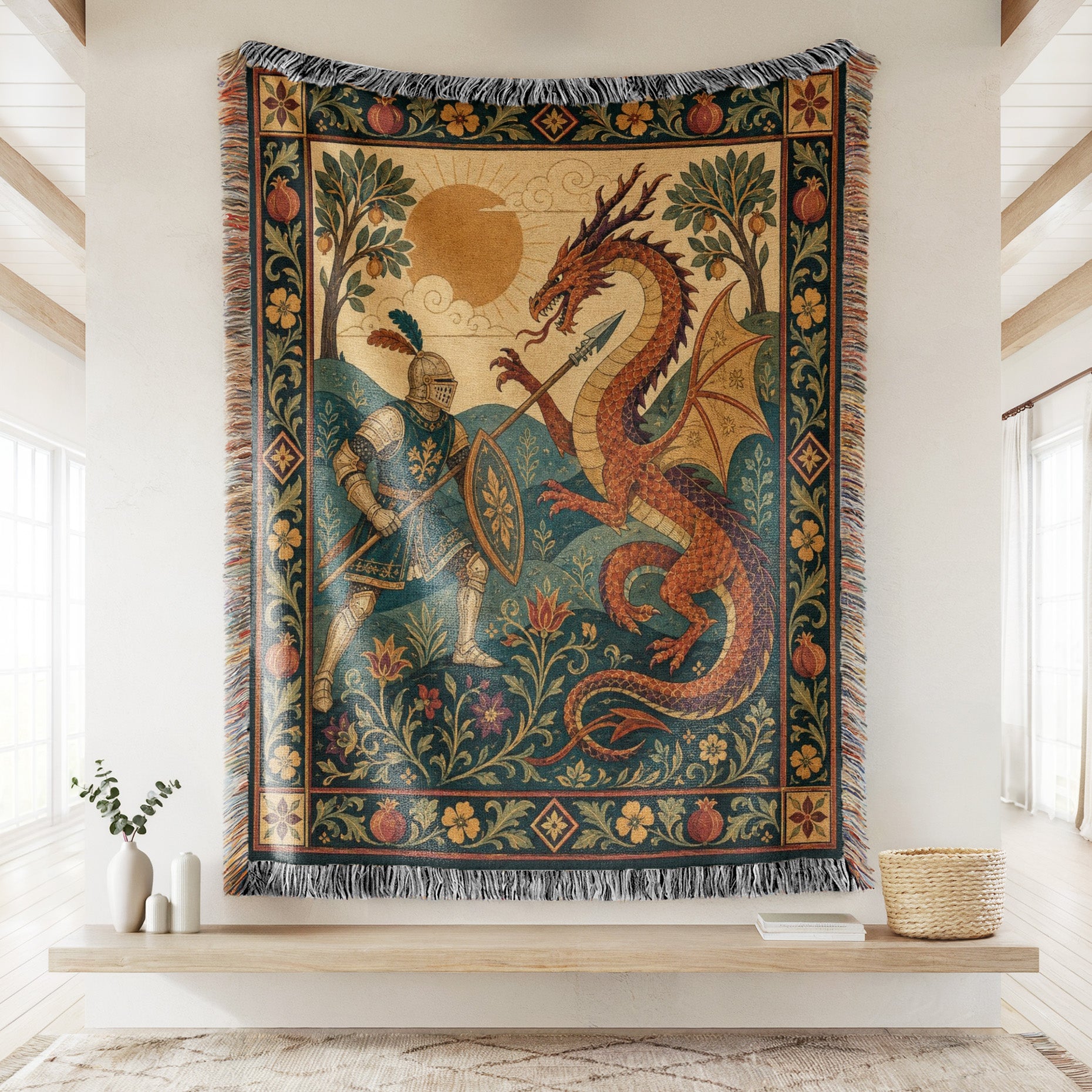 The Sunlit Dragon Duel Blanket Secondary image