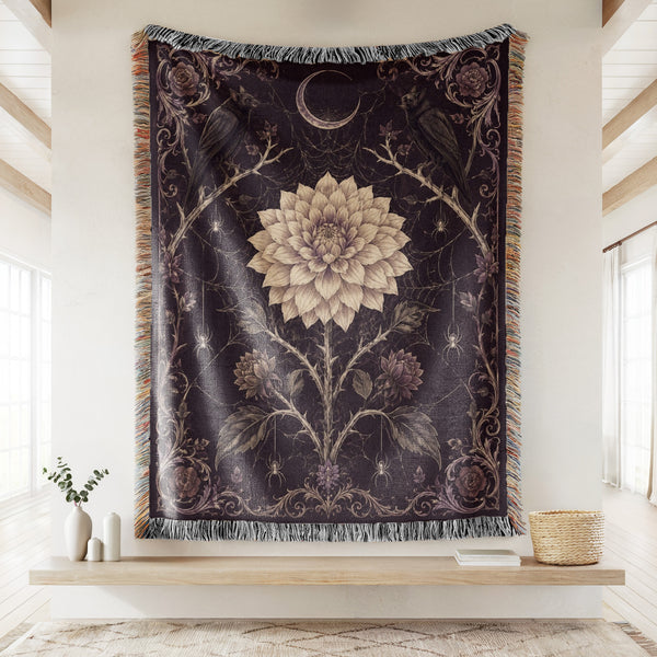 Ravens, Spiders & Moonflower Blanket
