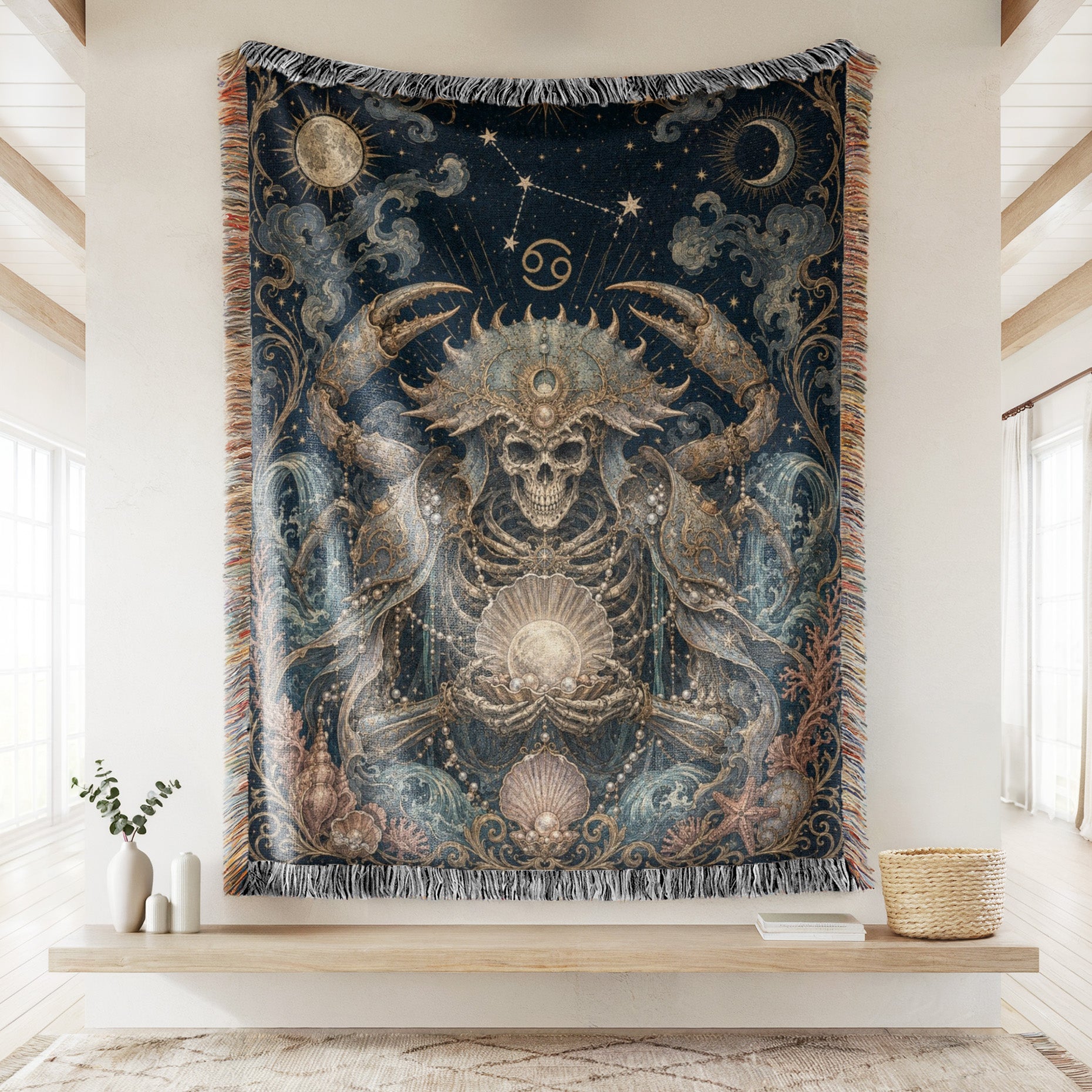 Cancer Pearlkeeper – Gothic Zodiac Blanket Secondary image