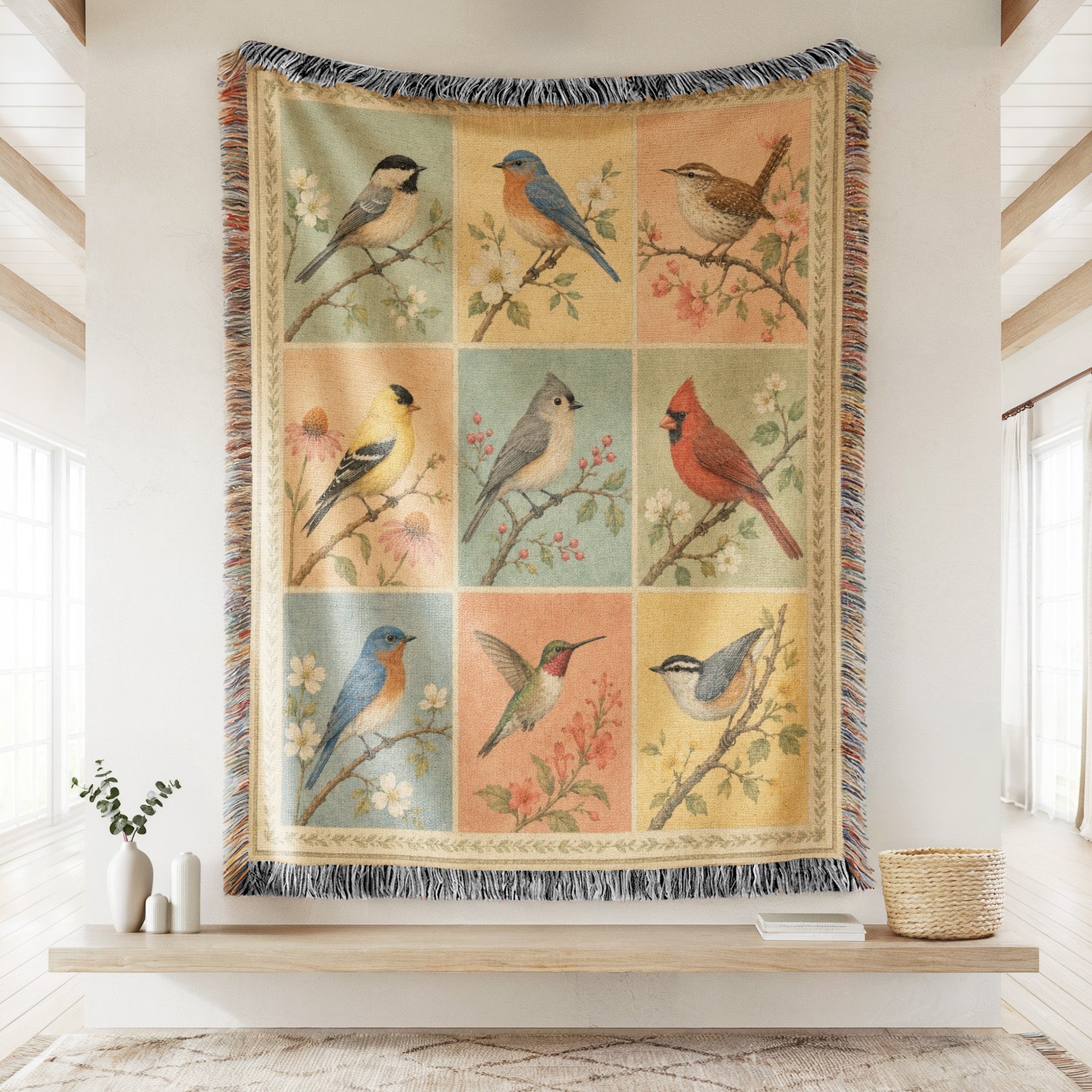 Vintage Songbirds Blanket Secondary image
