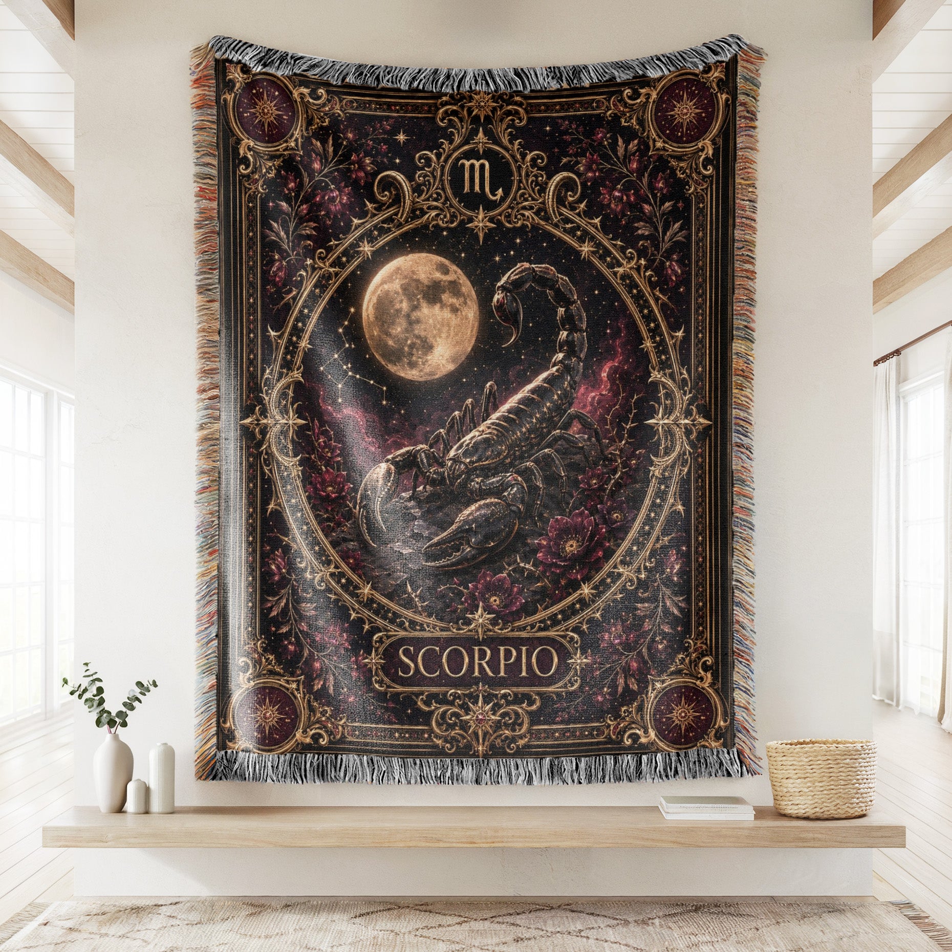 Scorpio Midnight Scorpion Zodiac Blanket Secondary image
