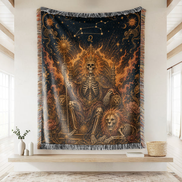 Leo Flame Throne – Gothic Zodiac Blanket