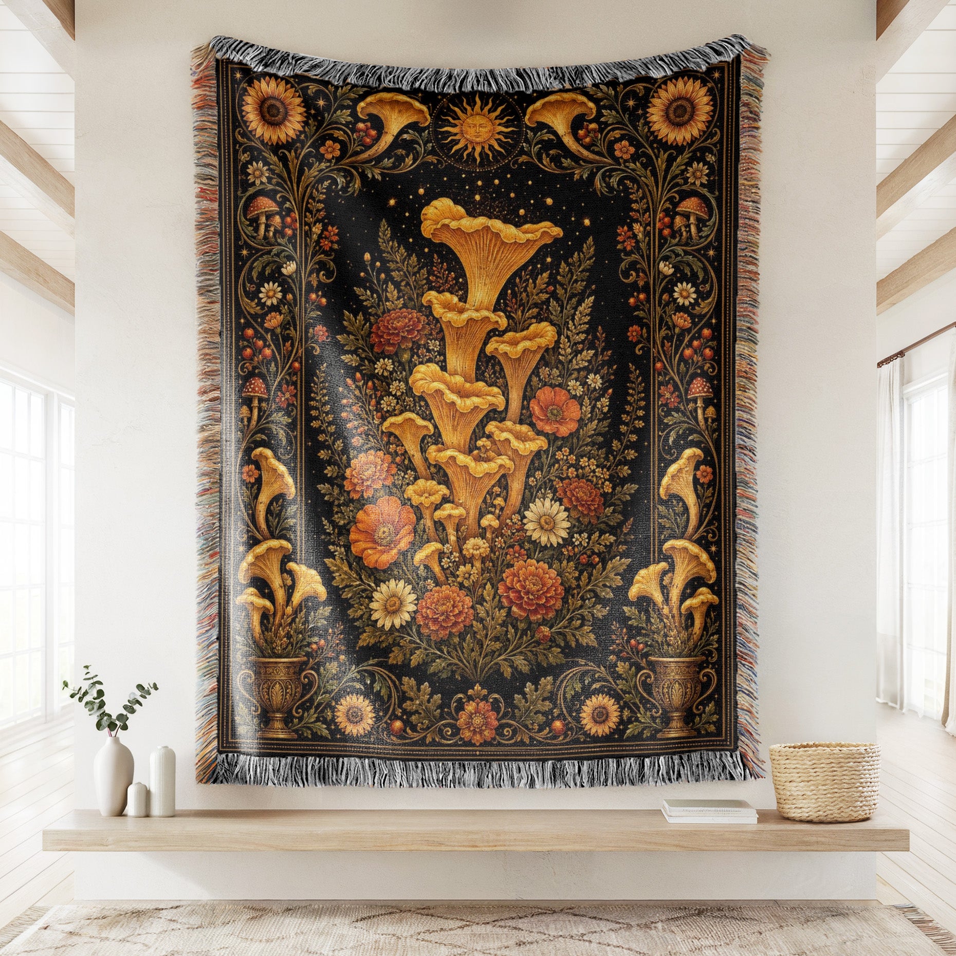 Golden Chanterelle Garden Blanket Secondary image