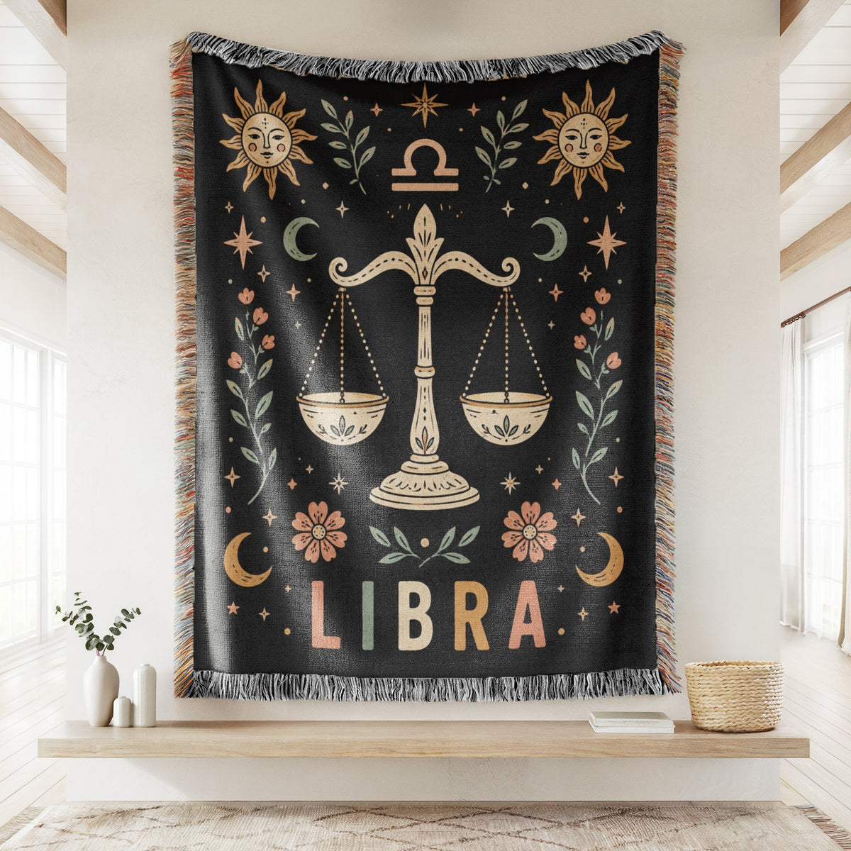 Libra Celestial Balance Scales Blanket