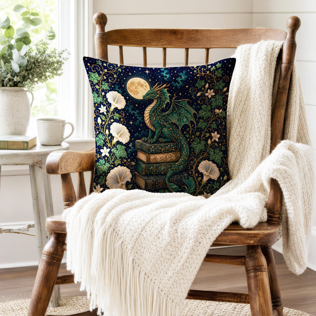 The Emerald Moon Dragon – Celestial Book Pillow