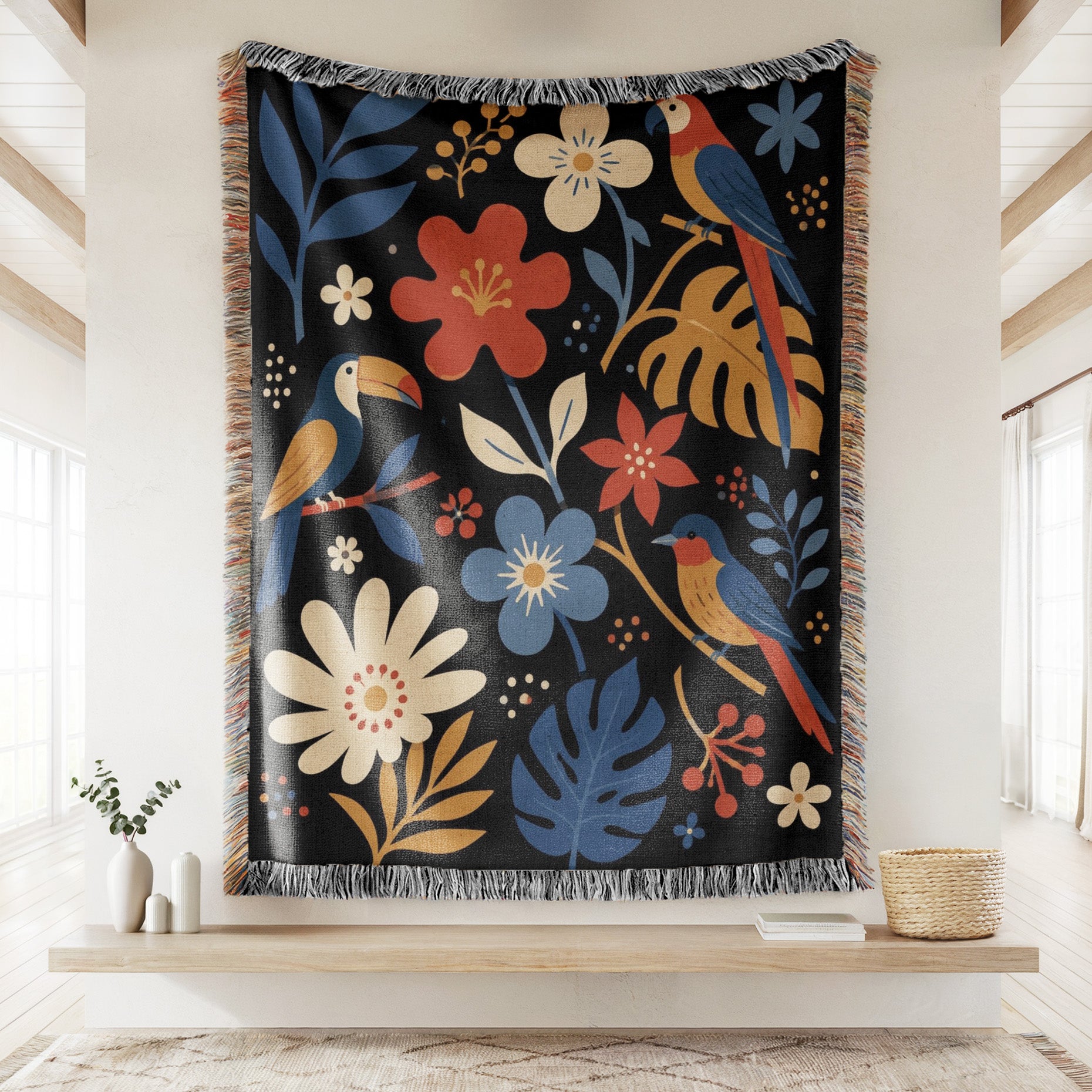 Tropical Birds & Blooms Blanket Secondary image
