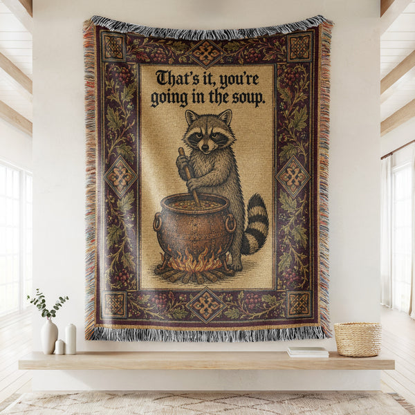 The Soup Pot Raccoon Blanket
