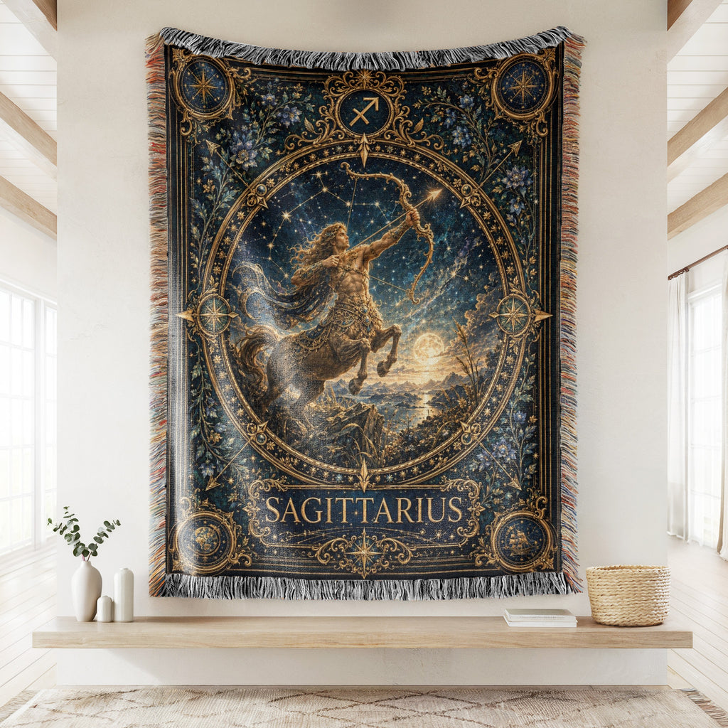 Sagittarius Starlit Centaur Archer Zodiac Blanket