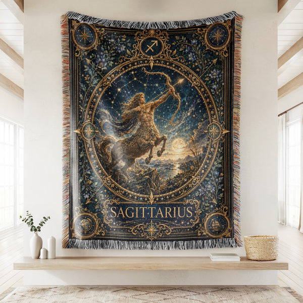 Sagittarius Starlit Centaur Archer Zodiac Blanket