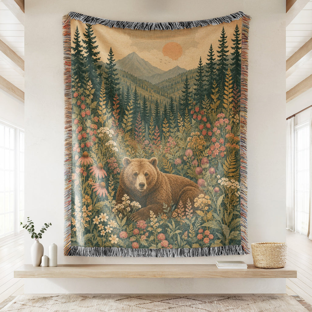 Mountain Meadow Bear Blanket