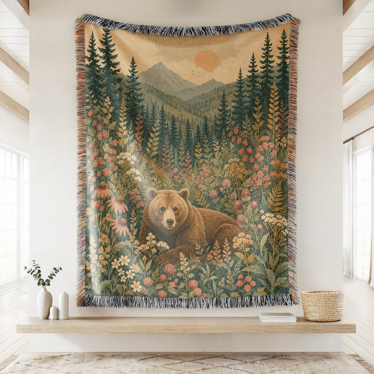 Mountain Meadow Bear Blanket