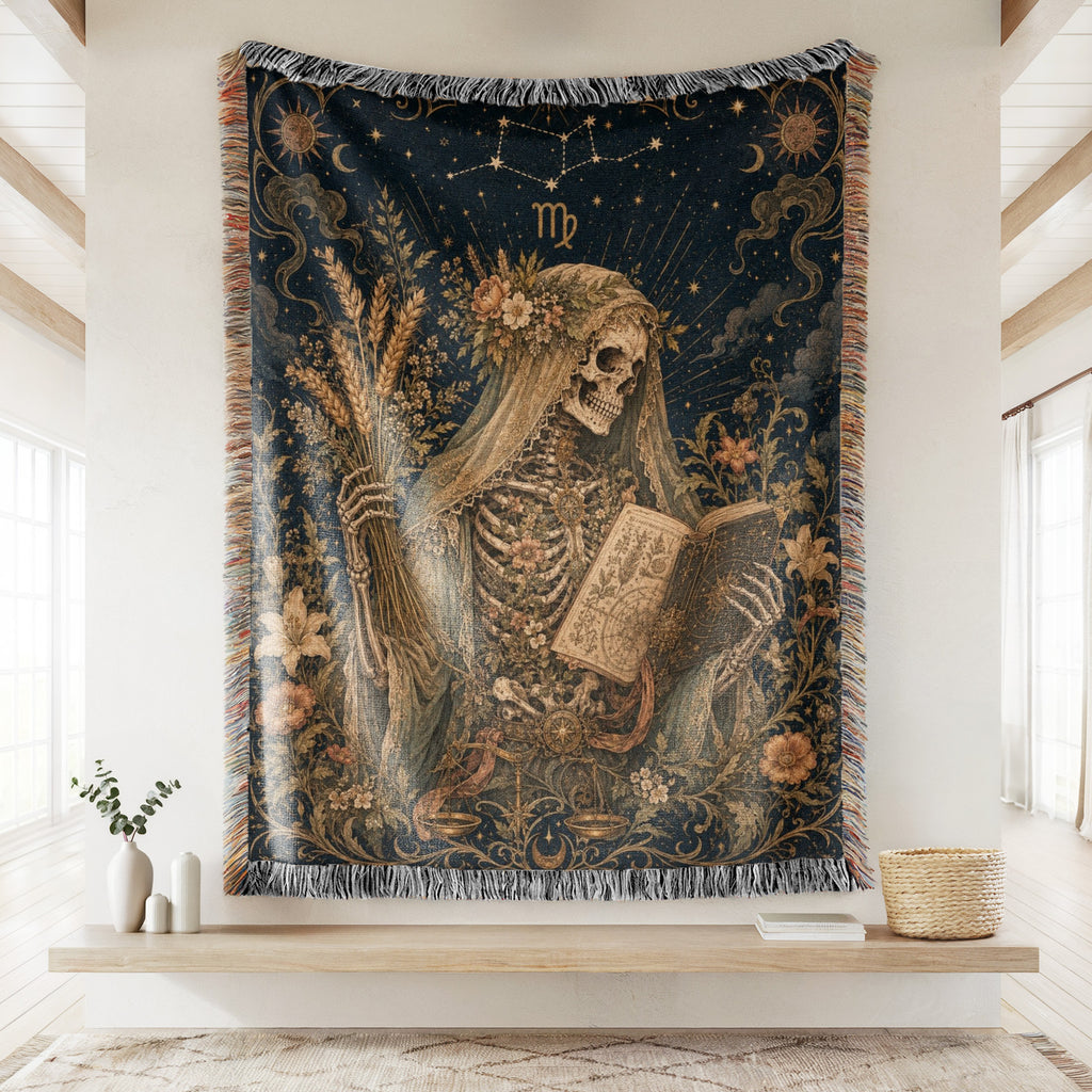 Virgo Botanical Reader – Gothic Zodiac Blanket