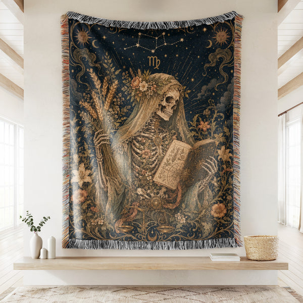 Virgo Botanical Reader – Gothic Zodiac Blanket