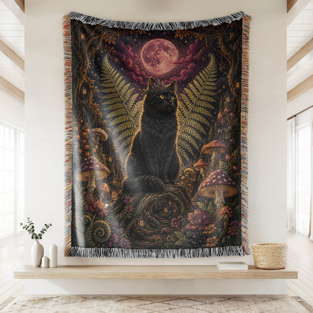 Black Cat of the Moonlit Vale Blanket